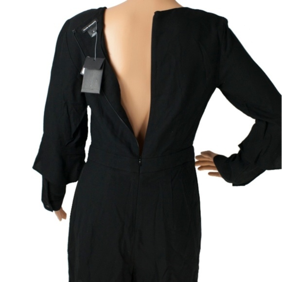 Club Monaco Bodena Black Short Romper with Long Sleeves - Picture 3 of 6